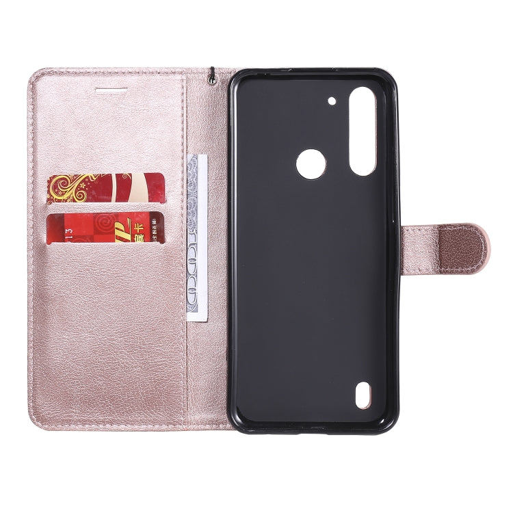 For Motorola Moto G8 Power Lite Solid Color Horizontal Flip Protective Leather Case with Holder & Card Slots & Wallet & Lanyard