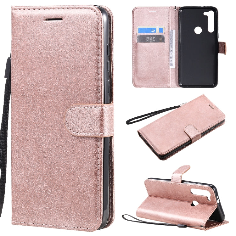 For Motorola Moto G8 Power Solid Color Horizontal Flip Protective Leather Case with Holder & Card Slots & Wallet & Lanyard