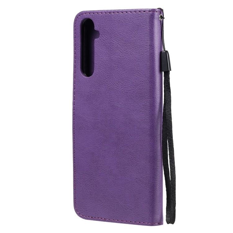 For OPPO Realme 6 Solid Color Horizontal Flip Protective Leather Case with Holder & Card Slots & Wallet & Lanyard