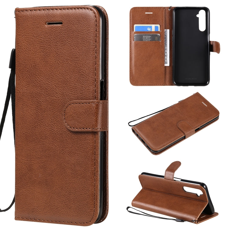 For OPPO Realme 6 Solid Color Horizontal Flip Protective Leather Case with Holder & Card Slots & Wallet & Lanyard