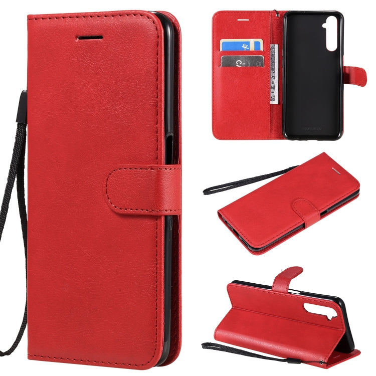 For OPPO Realme 6 Solid Color Horizontal Flip Protective Leather Case with Holder & Card Slots & Wallet & Lanyard
