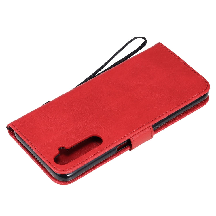 For OPPO Realme 6 Solid Color Horizontal Flip Protective Leather Case with Holder & Card Slots & Wallet & Lanyard