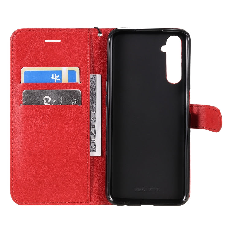 For OPPO Realme 6 Solid Color Horizontal Flip Protective Leather Case with Holder & Card Slots & Wallet & Lanyard