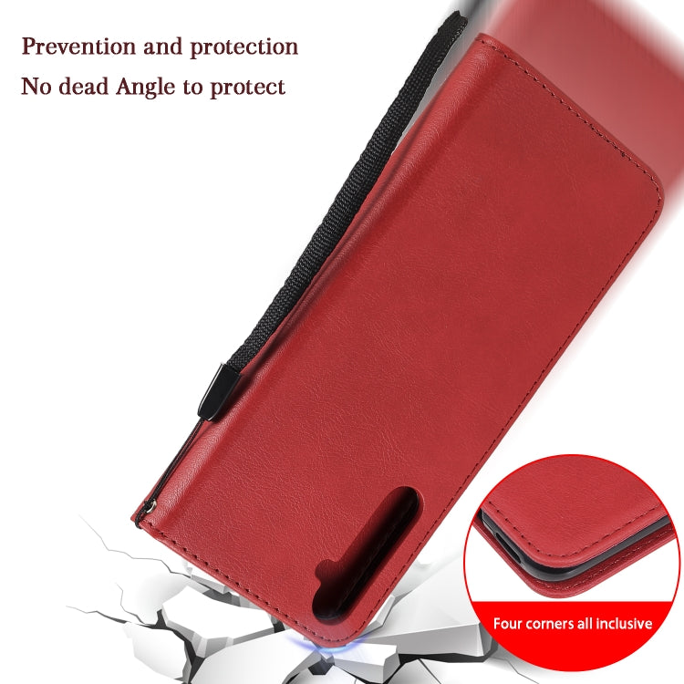 For OPPO Realme 6 Solid Color Horizontal Flip Protective Leather Case with Holder & Card Slots & Wallet & Lanyard