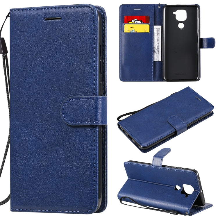For Xiaomi Redmi Note 9 / 10X 4G Solid Color Horizontal Flip Protective Leather Case with Holder & Card Slots & Wallet & Lanyard