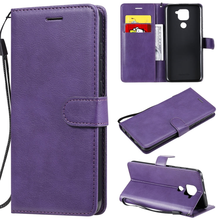For Xiaomi Redmi Note 9 / 10X 4G Solid Color Horizontal Flip Protective Leather Case with Holder & Card Slots & Wallet & Lanyard