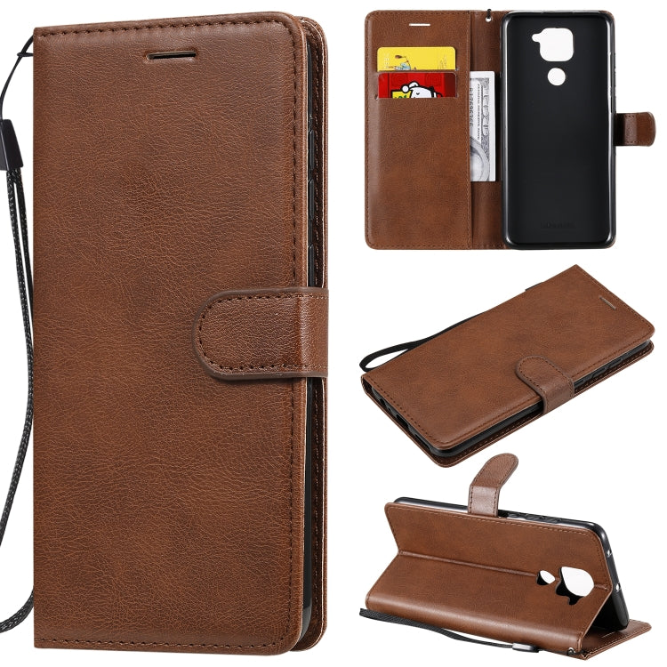 For Xiaomi Redmi Note 9 / 10X 4G Solid Color Horizontal Flip Protective Leather Case with Holder & Card Slots & Wallet & Lanyard
