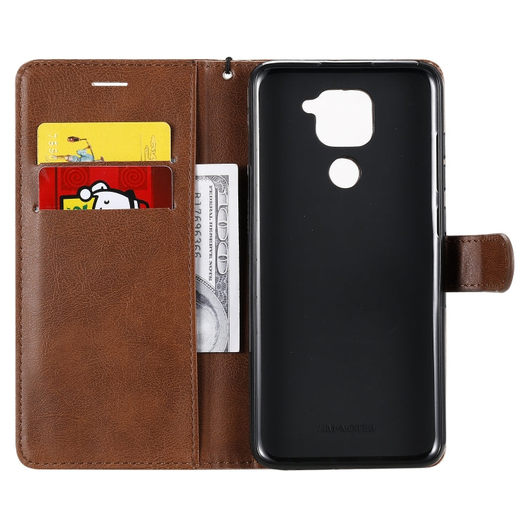 For Xiaomi Redmi Note 9 / 10X 4G Solid Color Horizontal Flip Protective Leather Case with Holder & Card Slots & Wallet & Lanyard