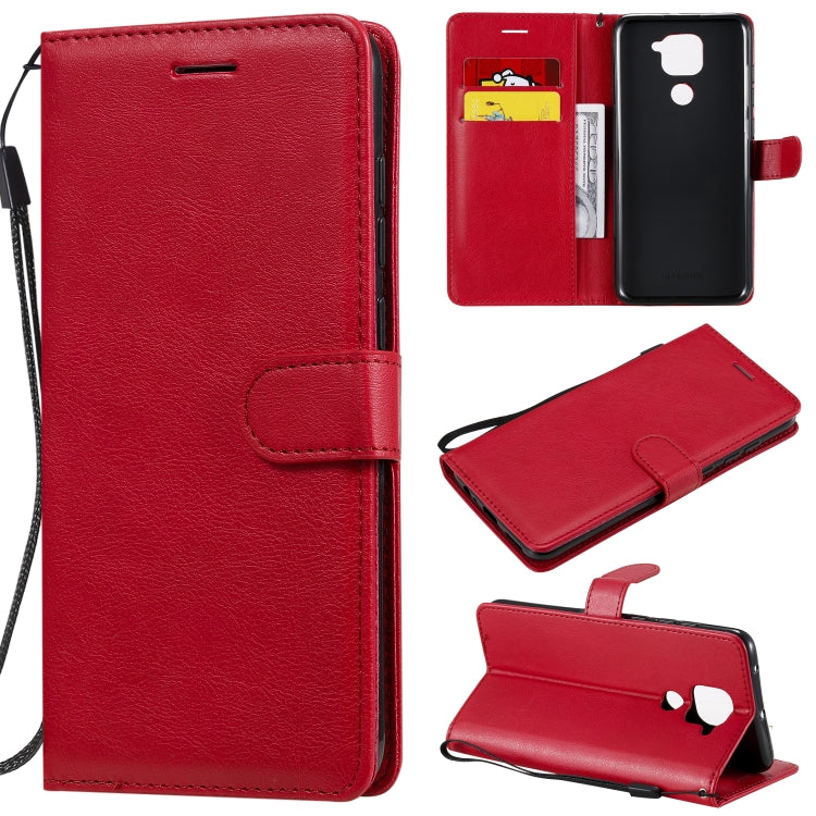 For Xiaomi Redmi Note 9 / 10X 4G Solid Color Horizontal Flip Protective Leather Case with Holder & Card Slots & Wallet & Lanyard