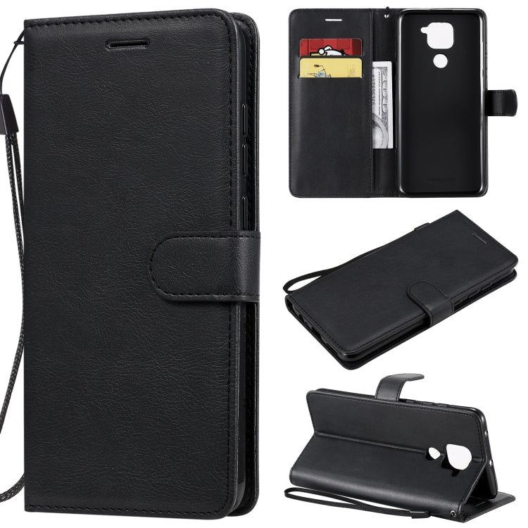 For Xiaomi Redmi Note 9 / 10X 4G Solid Color Horizontal Flip Protective Leather Case with Holder & Card Slots & Wallet & Lanyard