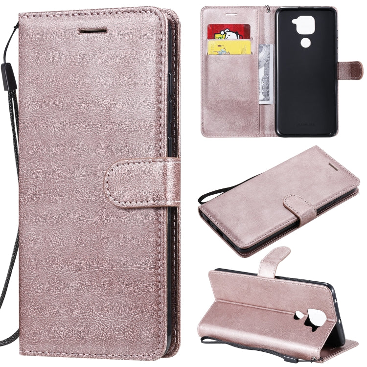 For Xiaomi Redmi Note 9 / 10X 4G Solid Color Horizontal Flip Protective Leather Case with Holder & Card Slots & Wallet & Lanyard