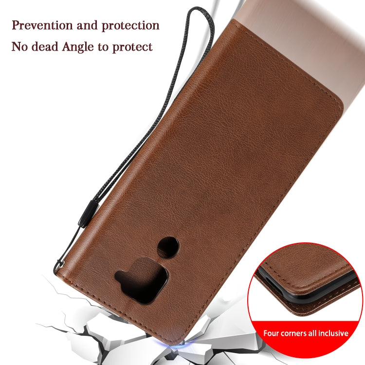 For Xiaomi Redmi Note 9 / 10X 4G Solid Color Horizontal Flip Protective Leather Case with Holder & Card Slots & Wallet & Lanyard