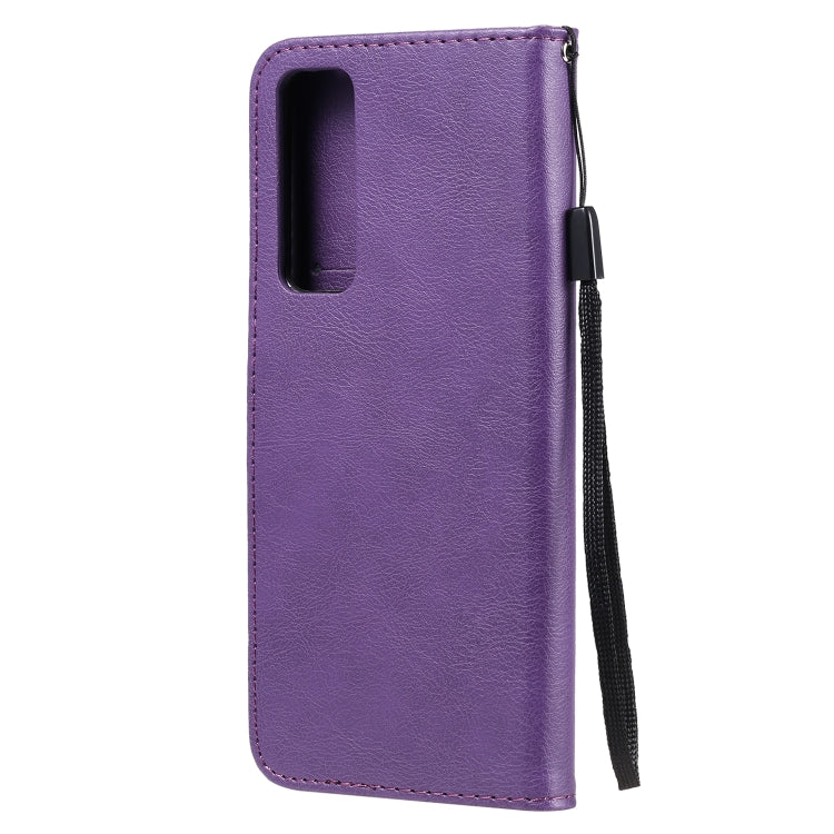 For Huawei nova 7 Solid Color Horizontal Flip Protective Leather Case with Holder & Card Slots & Wallet & Lanyard