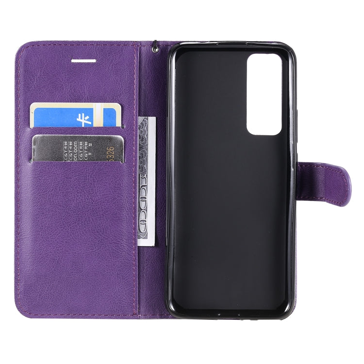 For Huawei nova 7 Solid Color Horizontal Flip Protective Leather Case with Holder & Card Slots & Wallet & Lanyard