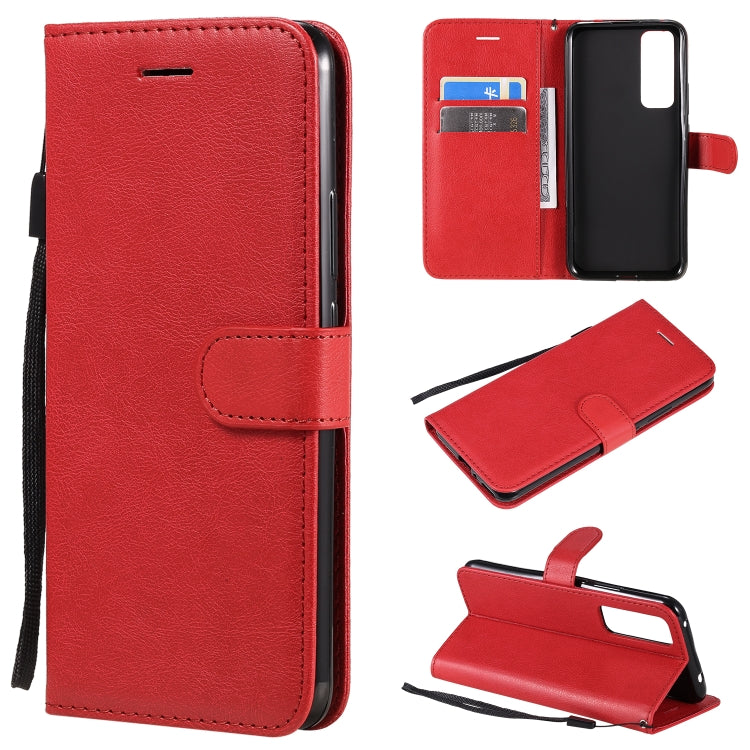 For Huawei nova 7 Solid Color Horizontal Flip Protective Leather Case with Holder & Card Slots & Wallet & Lanyard