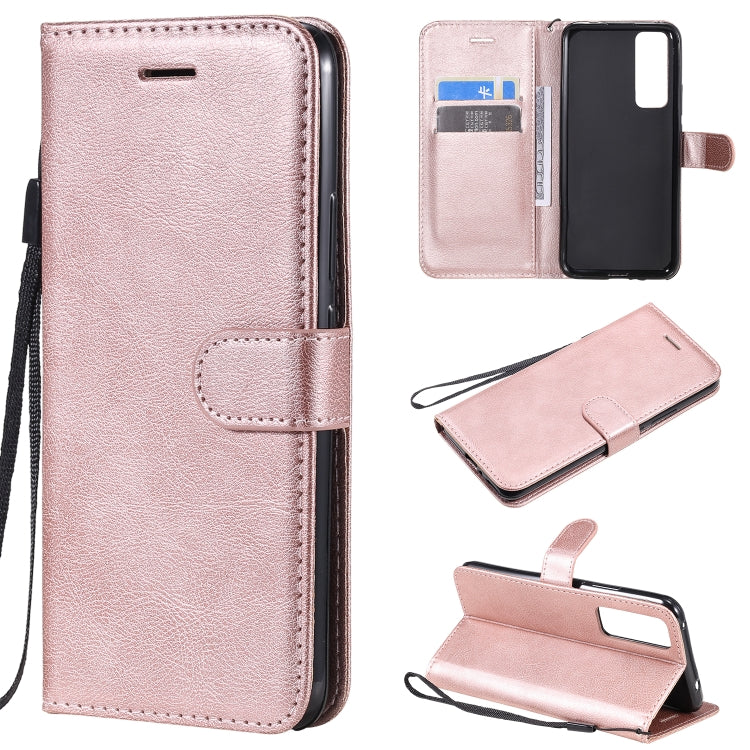For Huawei nova 7 Solid Color Horizontal Flip Protective Leather Case with Holder & Card Slots & Wallet & Lanyard
