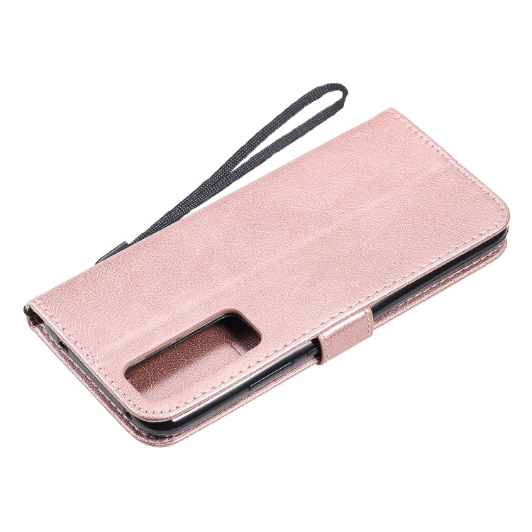 For Huawei nova 7 Solid Color Horizontal Flip Protective Leather Case with Holder & Card Slots & Wallet & Lanyard