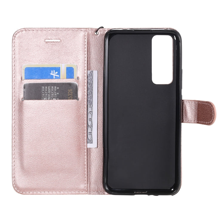 For Huawei nova 7 Solid Color Horizontal Flip Protective Leather Case with Holder & Card Slots & Wallet & Lanyard