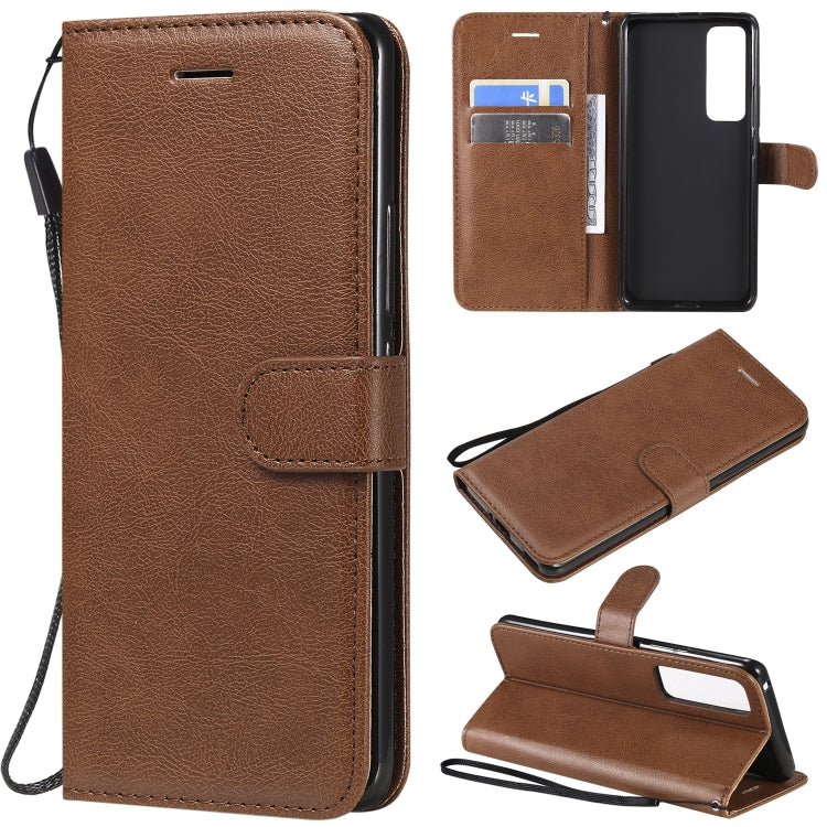 For Huawei nova 7 Pro Solid Color Horizontal Flip Protective Leather Case with Holder & Card Slots & Wallet & Lanyard