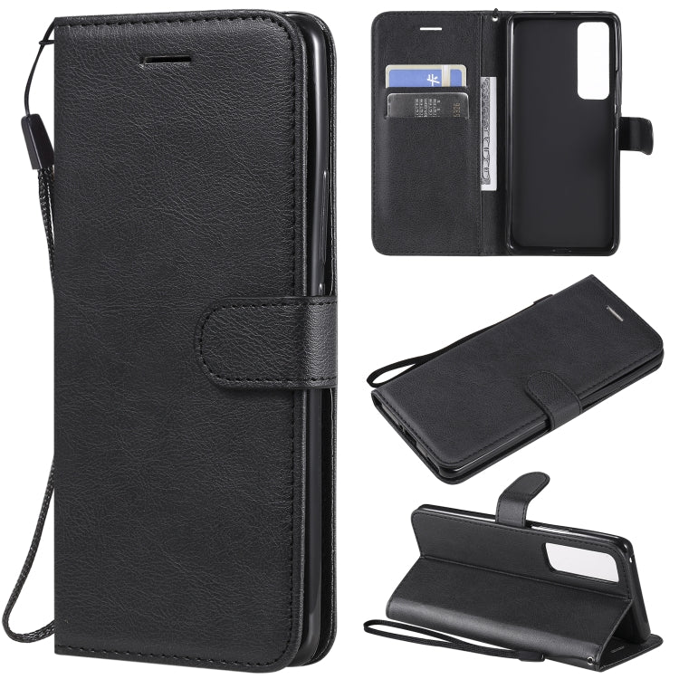 For Huawei nova 7 Pro Solid Color Horizontal Flip Protective Leather Case with Holder & Card Slots & Wallet & Lanyard