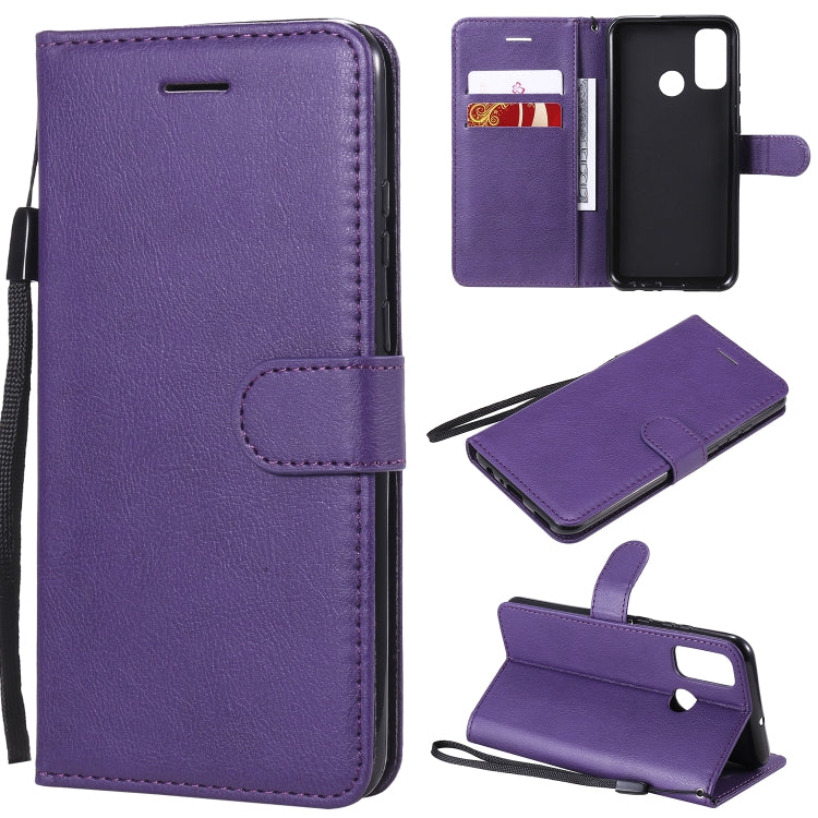 For Huawei P smart 2020 Solid Color Horizontal Flip Protective Leather Case with Holder & Card Slots & Wallet & Lanyard