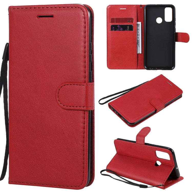 For Huawei P smart 2020 Solid Color Horizontal Flip Protective Leather Case with Holder & Card Slots & Wallet & Lanyard