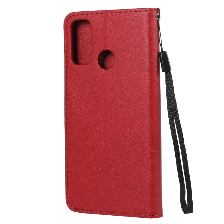 For Huawei P smart 2020 Solid Color Horizontal Flip Protective Leather Case with Holder & Card Slots & Wallet & Lanyard