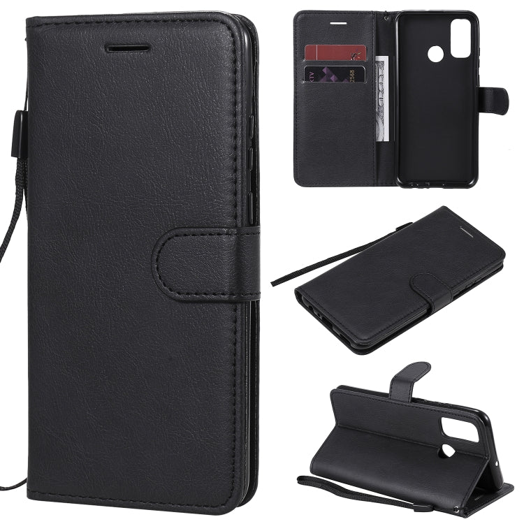 For Huawei P smart 2020 Solid Color Horizontal Flip Protective Leather Case with Holder & Card Slots & Wallet & Lanyard