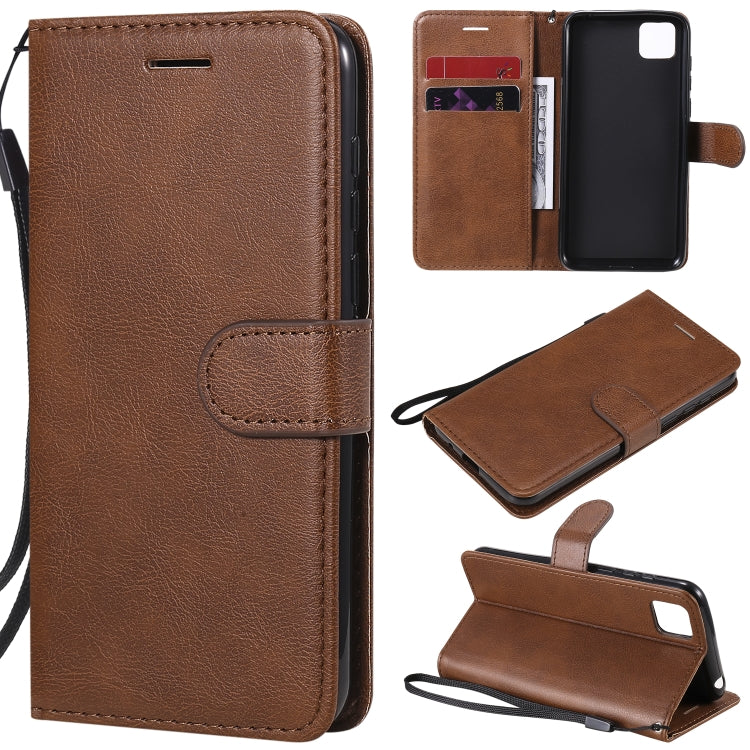 For Huawei Y5p / Honor 9S Solid Color Horizontal Flip Protective Leather Case with Holder & Card Slots & Wallet & Lanyard