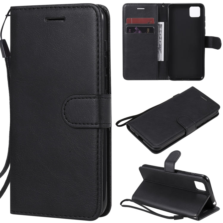 For Huawei Y5p / Honor 9S Solid Color Horizontal Flip Protective Leather Case with Holder & Card Slots & Wallet & Lanyard