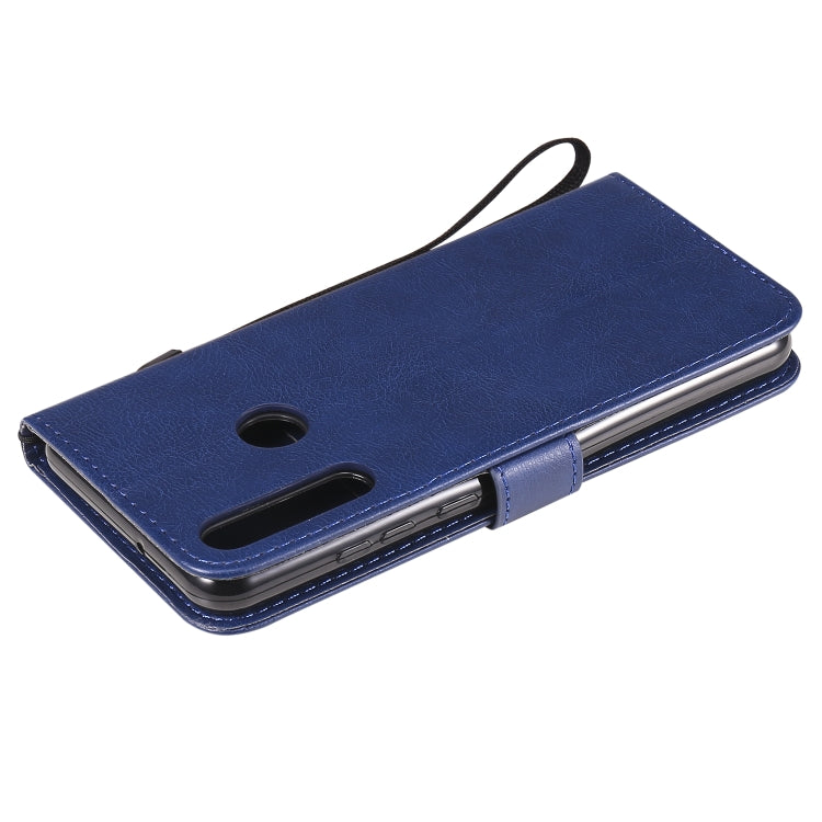 For Huawei Y6p Solid Color Horizontal Flip Protective Leather Case with Holder & Card Slots & Wallet & Lanyard