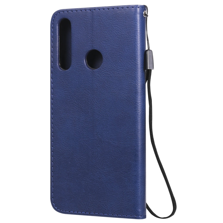 For Huawei Y6p Solid Color Horizontal Flip Protective Leather Case with Holder & Card Slots & Wallet & Lanyard