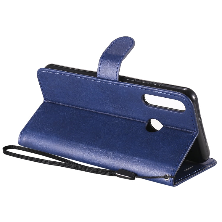 For Huawei Y6p Solid Color Horizontal Flip Protective Leather Case with Holder & Card Slots & Wallet & Lanyard