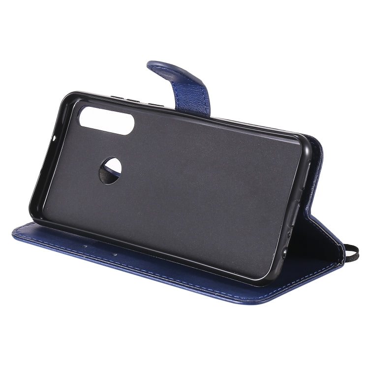 For Huawei Y6p Solid Color Horizontal Flip Protective Leather Case with Holder & Card Slots & Wallet & Lanyard