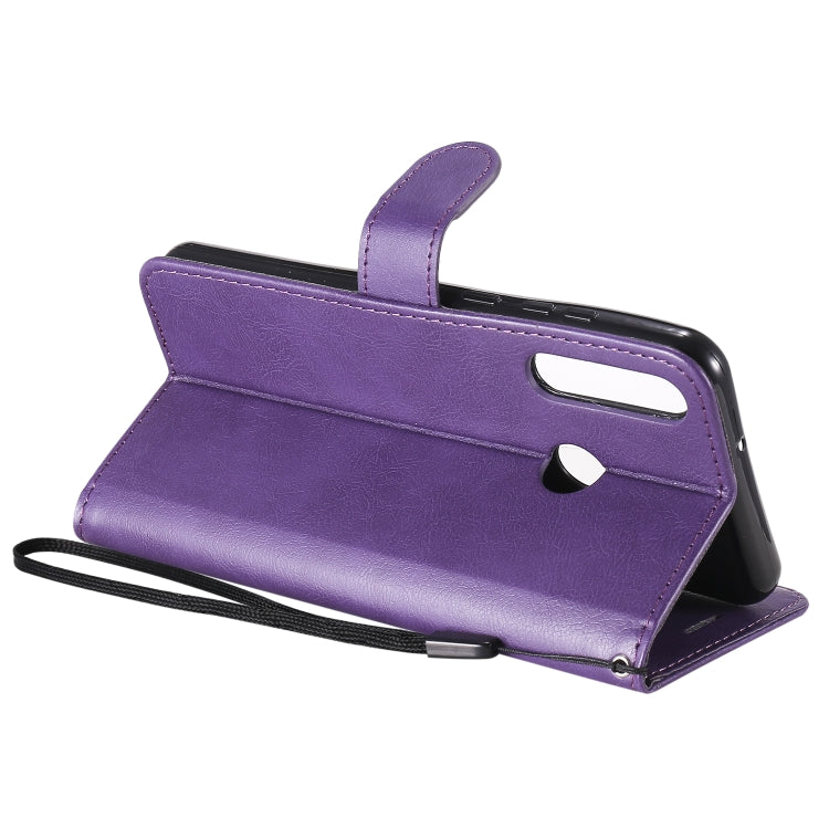 For Huawei Y6p Solid Color Horizontal Flip Protective Leather Case with Holder & Card Slots & Wallet & Lanyard