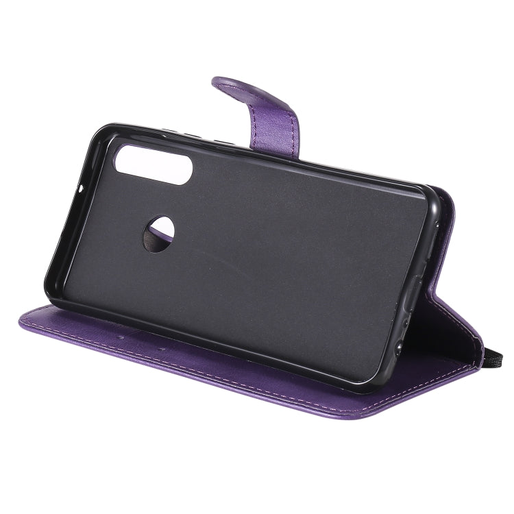 For Huawei Y6p Solid Color Horizontal Flip Protective Leather Case with Holder & Card Slots & Wallet & Lanyard