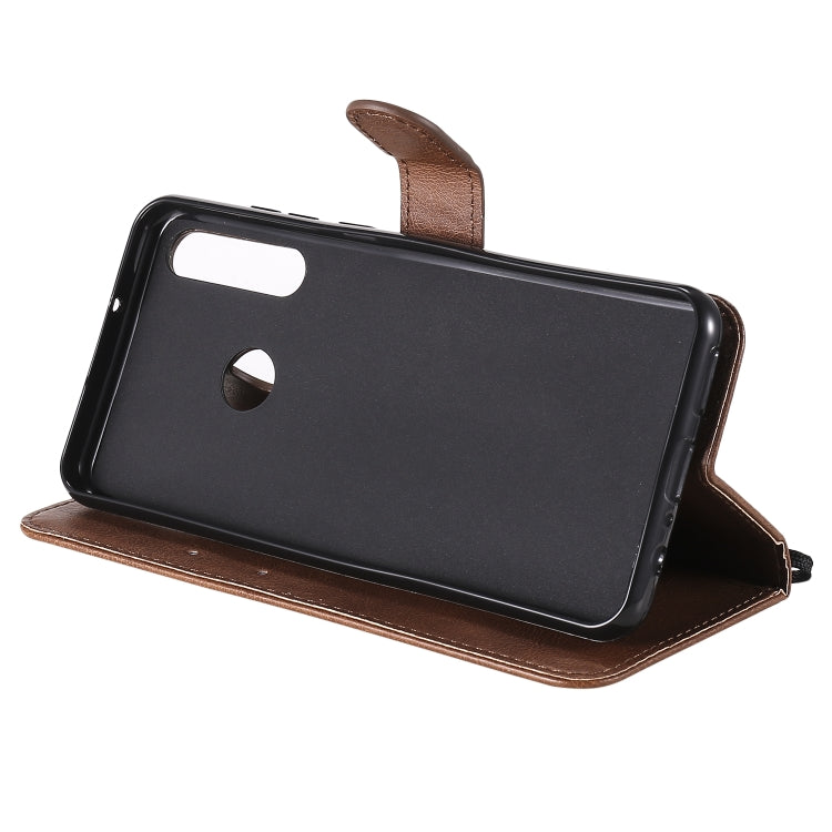 For Huawei Y6p Solid Color Horizontal Flip Protective Leather Case with Holder & Card Slots & Wallet & Lanyard