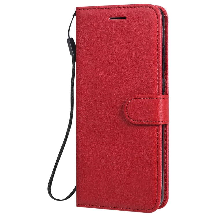 For Huawei Y6p Solid Color Horizontal Flip Protective Leather Case with Holder & Card Slots & Wallet & Lanyard