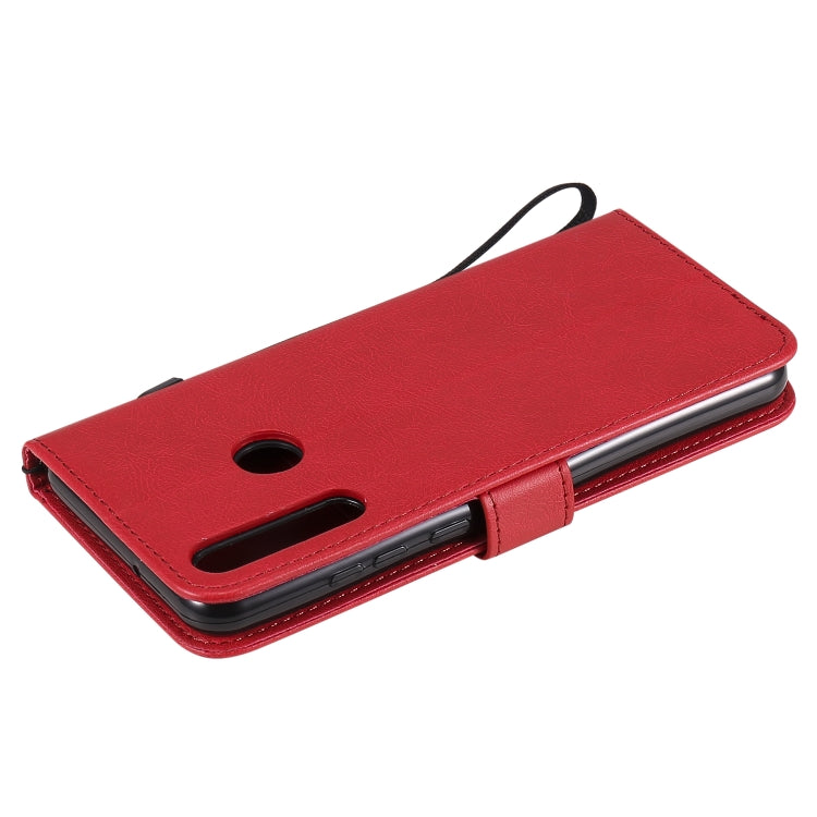 For Huawei Y6p Solid Color Horizontal Flip Protective Leather Case with Holder & Card Slots & Wallet & Lanyard