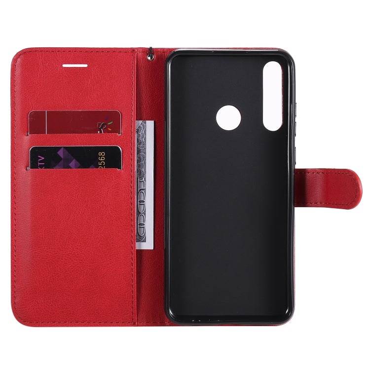 For Huawei Y6p Solid Color Horizontal Flip Protective Leather Case with Holder & Card Slots & Wallet & Lanyard