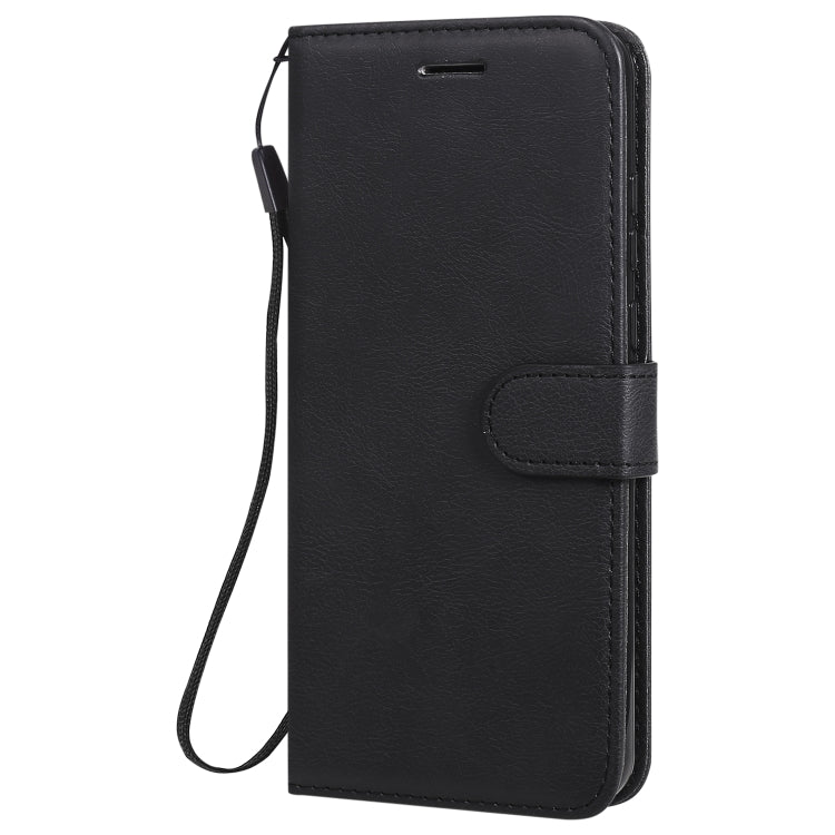 For Huawei Y6p Solid Color Horizontal Flip Protective Leather Case with Holder & Card Slots & Wallet & Lanyard
