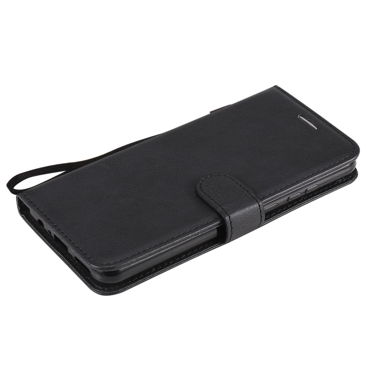 For Huawei Y6p Solid Color Horizontal Flip Protective Leather Case with Holder & Card Slots & Wallet & Lanyard