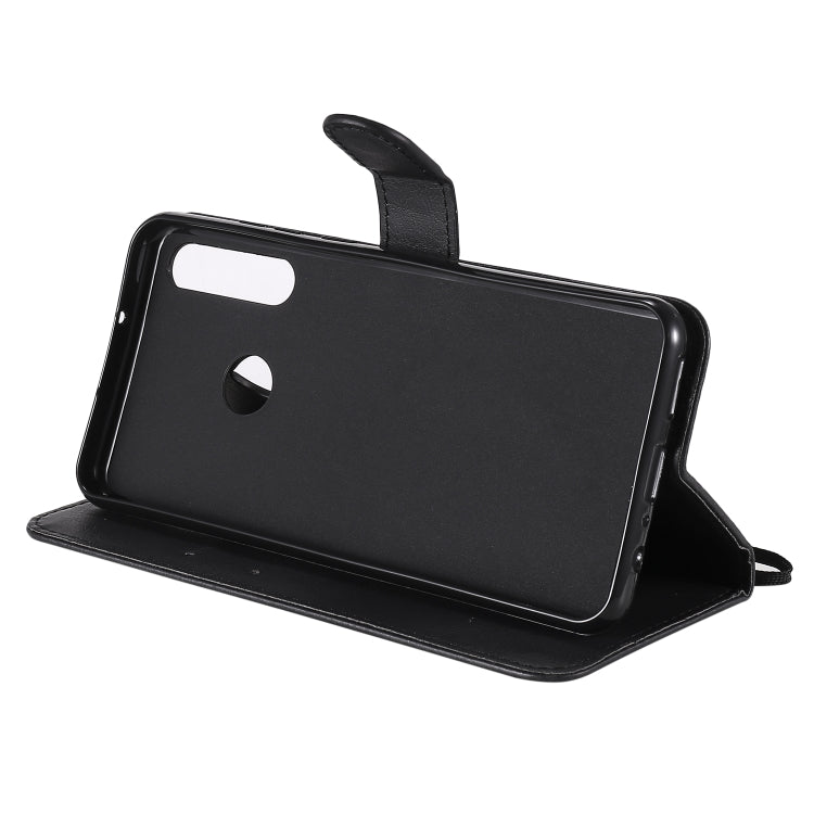 For Huawei Y6p Solid Color Horizontal Flip Protective Leather Case with Holder & Card Slots & Wallet & Lanyard