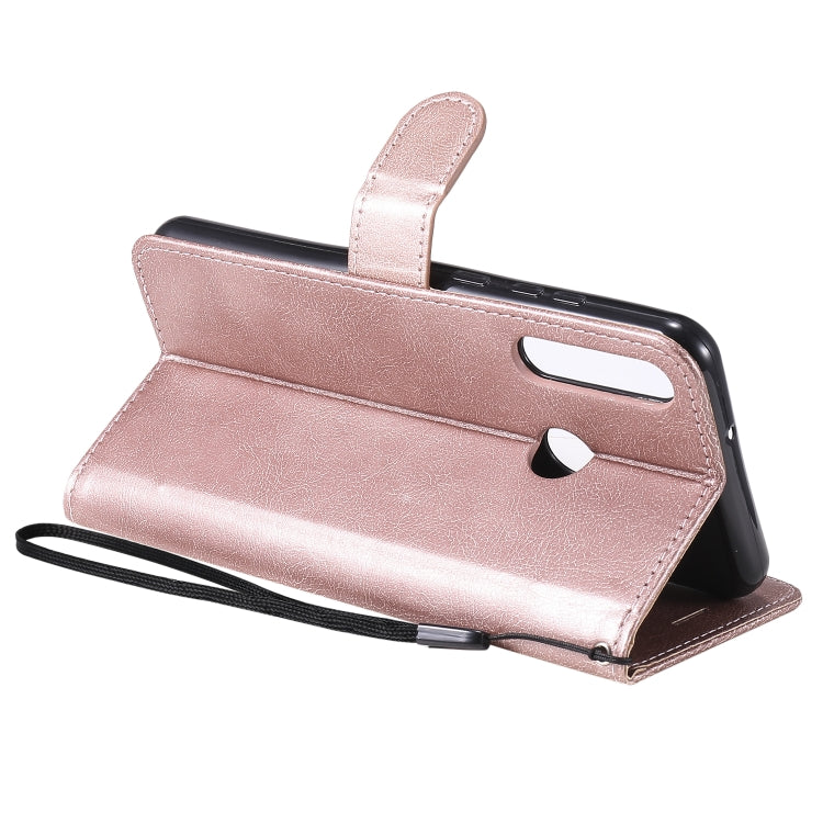 For Huawei Y6p Solid Color Horizontal Flip Protective Leather Case with Holder & Card Slots & Wallet & Lanyard