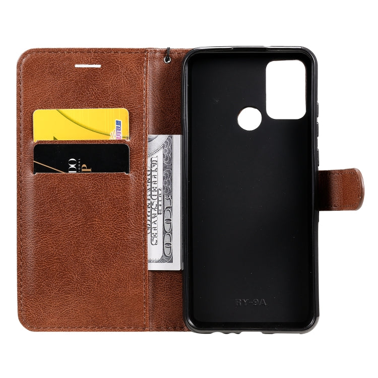 For Huawei Honor 9A Solid Color Horizontal Flip Protective Leather Case with Holder & Card Slots & Wallet & Lanyard