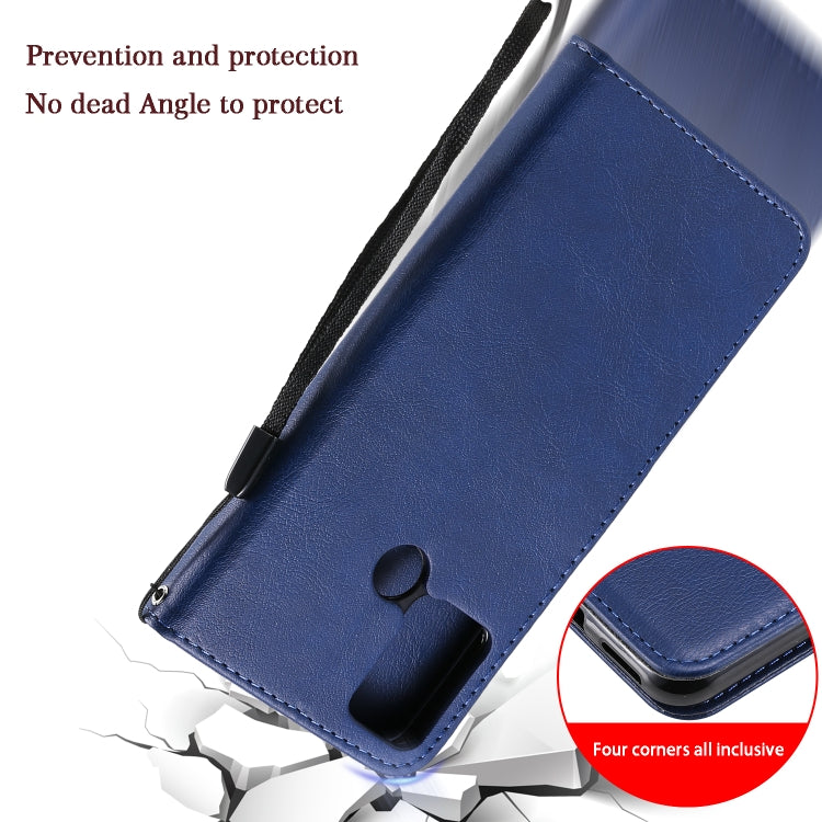 For Huawei Honor 9A Solid Color Horizontal Flip Protective Leather Case with Holder & Card Slots & Wallet & Lanyard