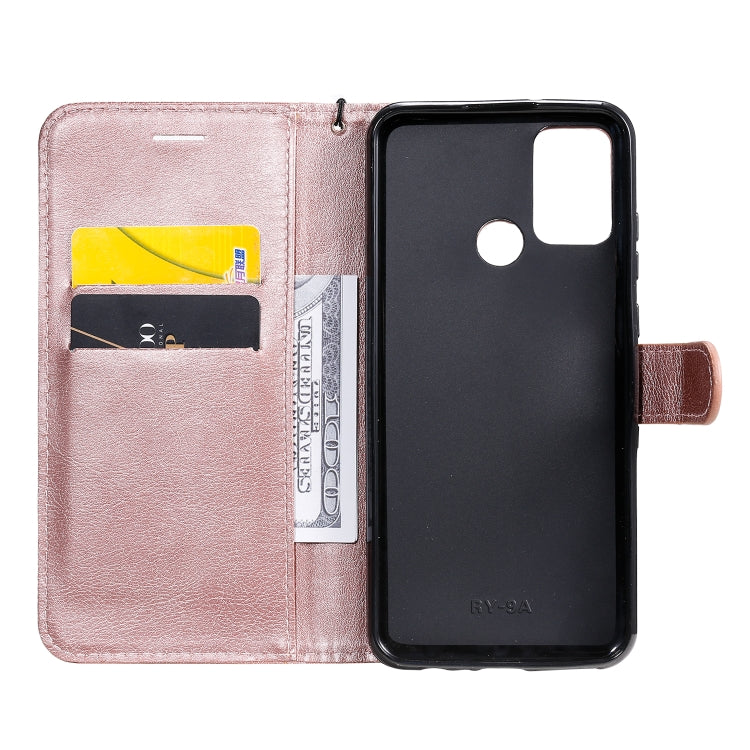 For Huawei Honor 9A Solid Color Horizontal Flip Protective Leather Case with Holder & Card Slots & Wallet & Lanyard