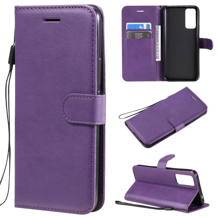 For Huawei Honor 30 Solid Color Horizontal Flip Protective Leather Case with Holder & Card Slots & Wallet & Lanyard