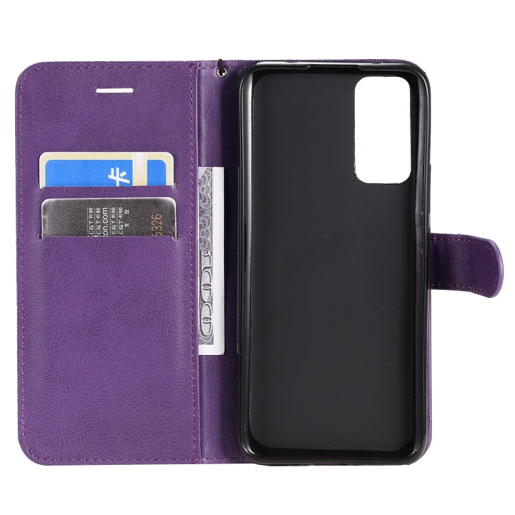 For Huawei Honor 30 Solid Color Horizontal Flip Protective Leather Case with Holder & Card Slots & Wallet & Lanyard