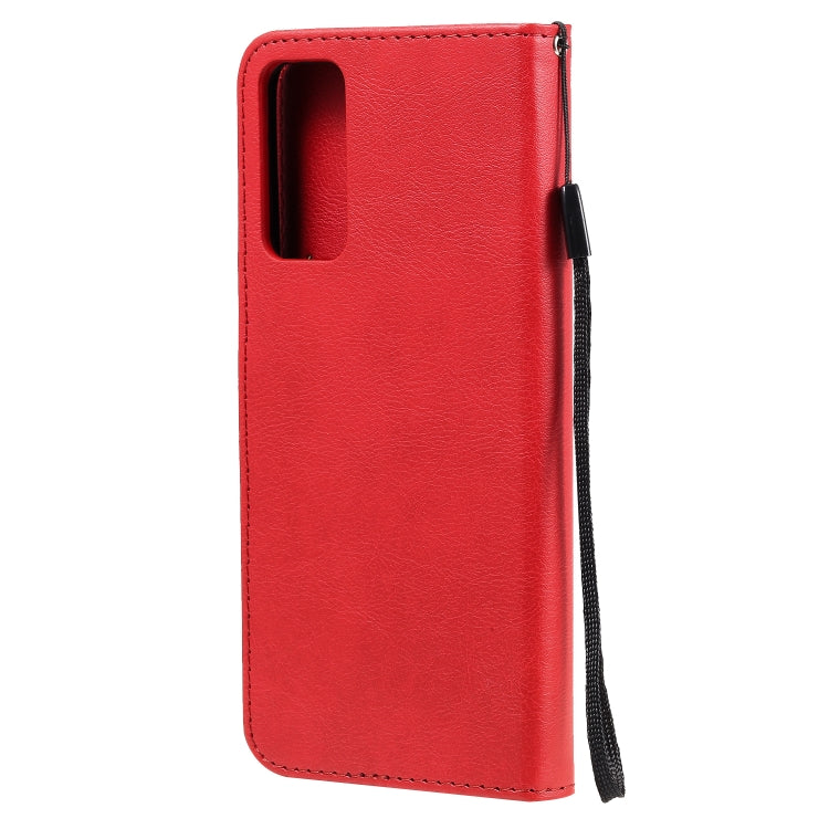 For Huawei Honor 30 Solid Color Horizontal Flip Protective Leather Case with Holder & Card Slots & Wallet & Lanyard